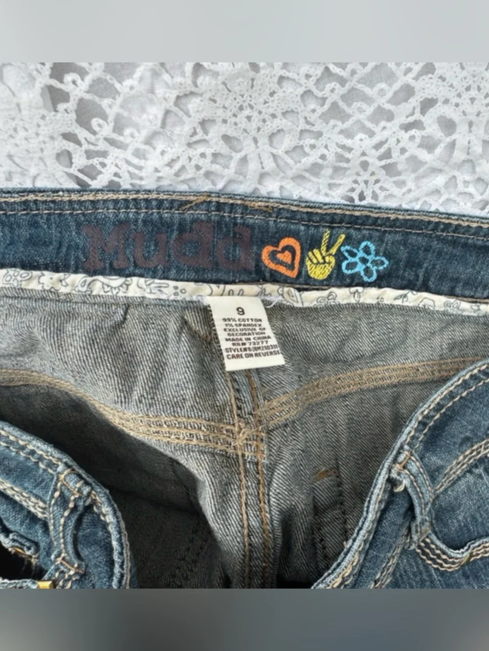 Y2K low rise denim MUDD shorts size 9